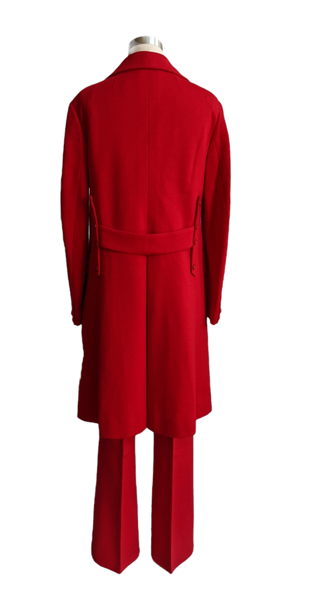 Vintage Elisabeth D'Astree Red Wool Couture Pant Suit