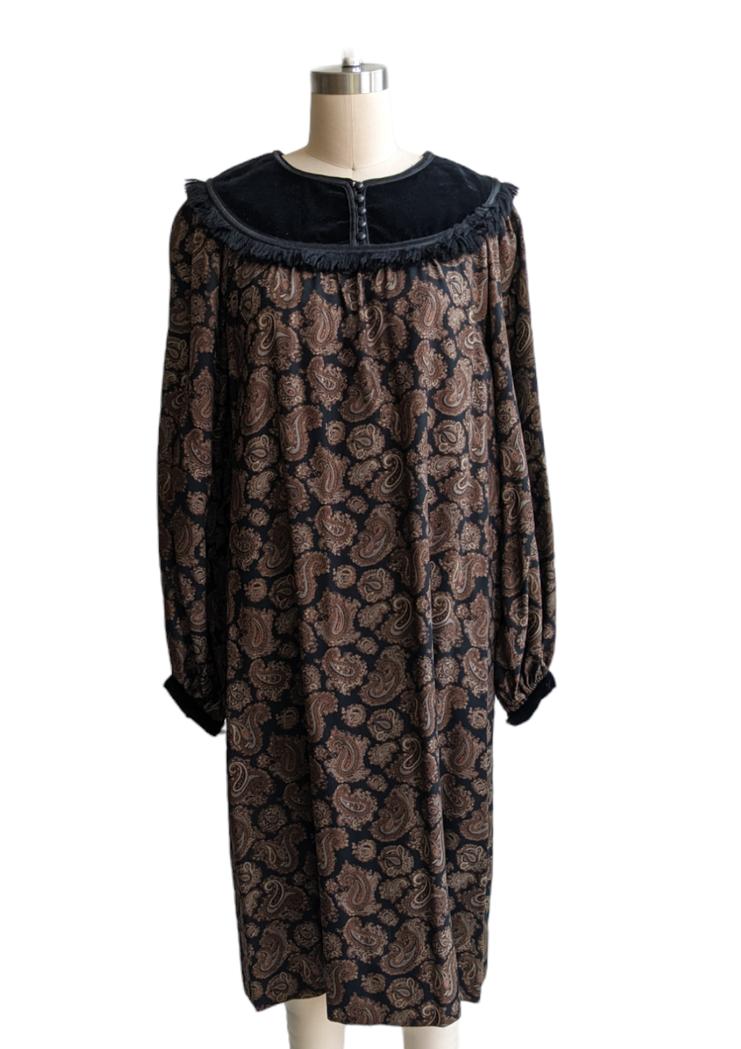 Vintage Yves Saint Laurent Fall/Winter Paisley Wool Dress