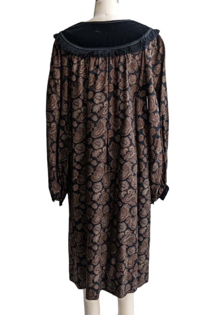 Vintage Yves Saint Laurent Fall/Winter Paisley Wool Dress