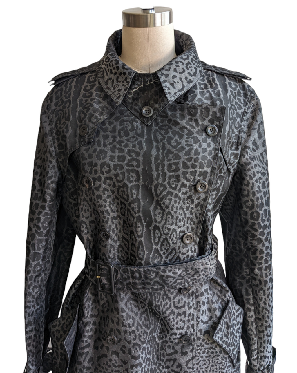 Yves Saint Laurent Animal Print Trench Coat
