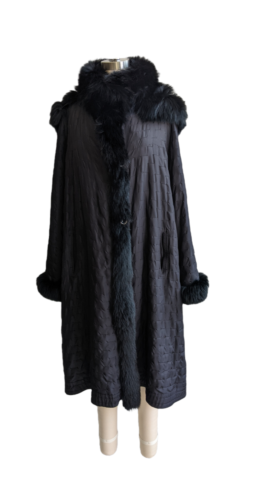 Chic Vintage Oversized Designer Reversible Fox Coat