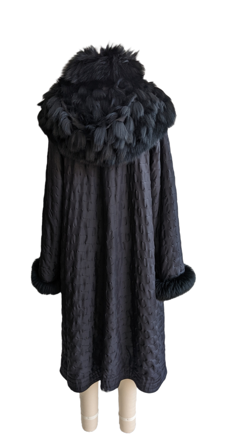 Chic Vintage Oversized Designer Reversible Fox Coat