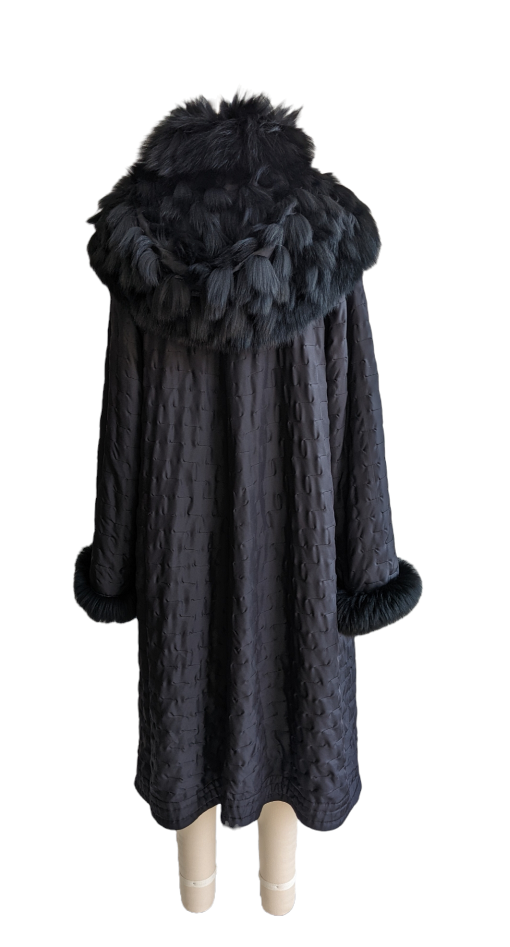 Chic Vintage Oversized Designer Reversible Fox Coat