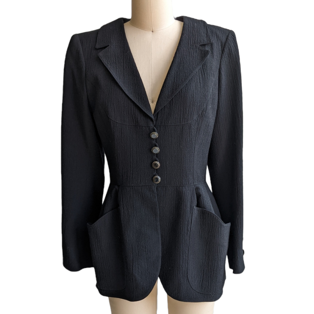 Vintage Emanuel Ungaro Parallele Paris Black Blazer Jacket