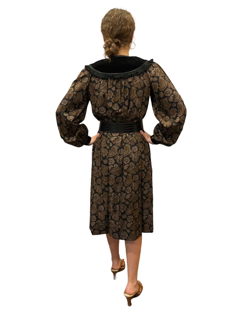 Vintage Yves Saint Laurent Fall/Winter Paisley Wool Dress