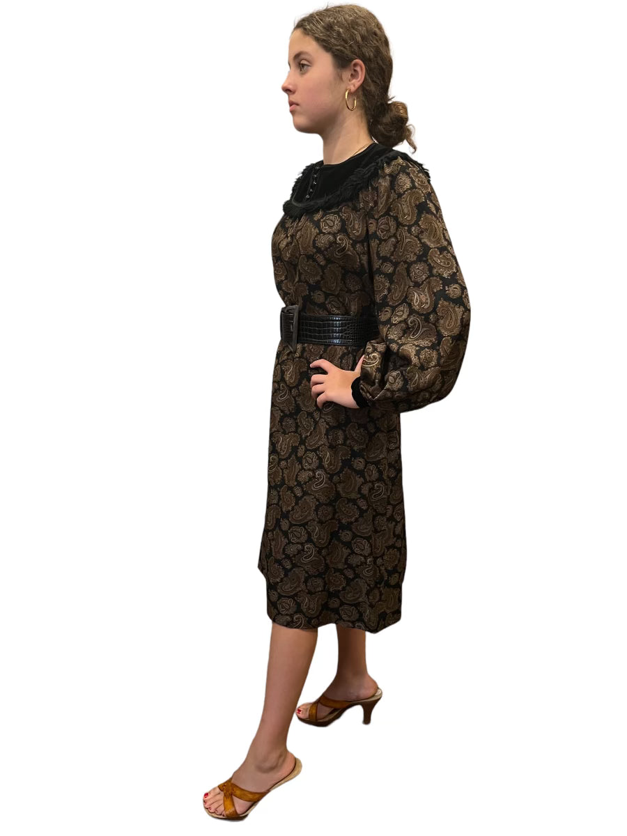 Vintage Yves Saint Laurent Fall/Winter Paisley Wool Dress