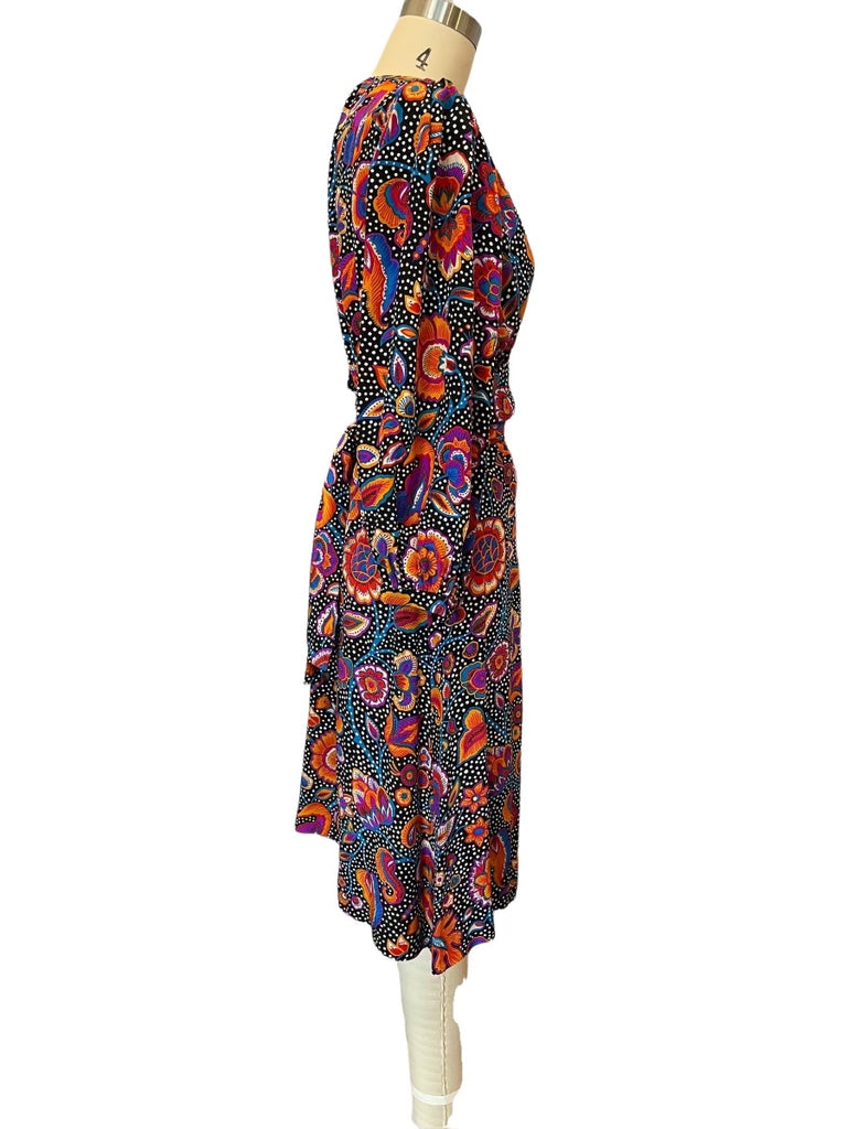 RARE Yves Saint Laurent Floral Silk Print Dress