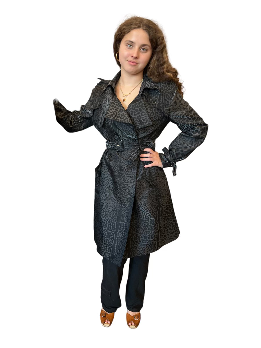 Yves Saint Laurent Animal Print Trench Coat