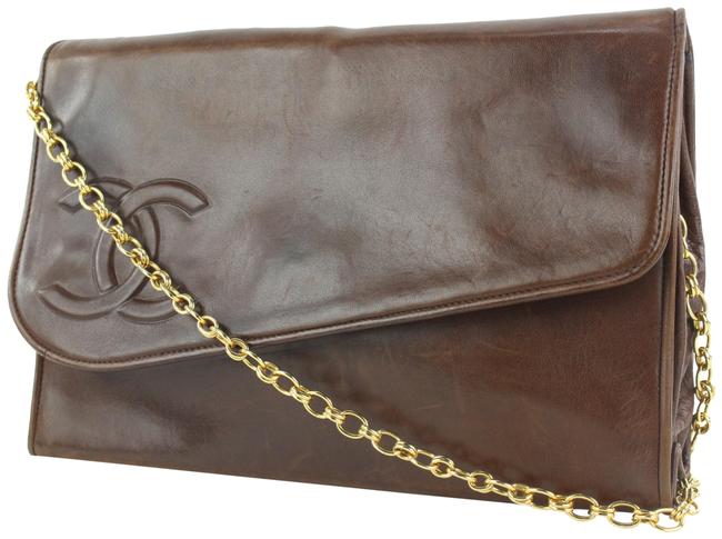 Chanel Dark Brown Diagonal Flap Chain Bag