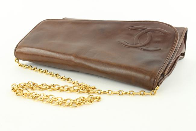 Chanel Dark Brown Diagonal Flap Chain Bag