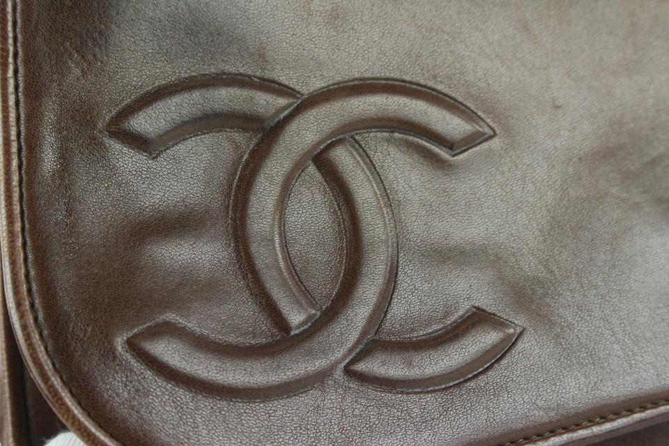 Chanel Dark Brown Diagonal Flap Chain Bag