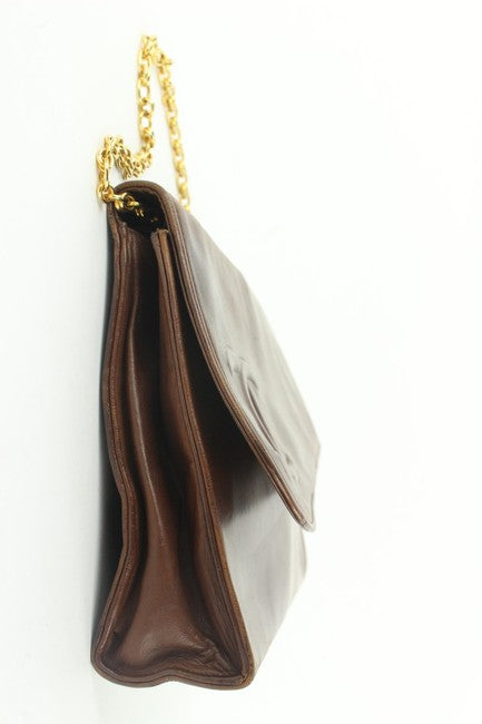 Chanel Dark Brown Diagonal Flap Chain Bag