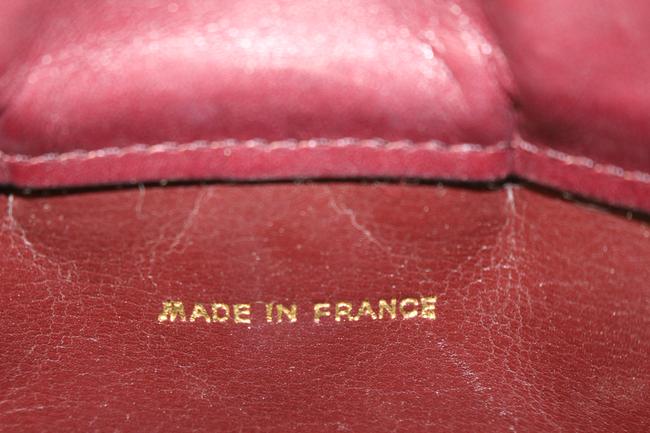 Chanel Dark Red Burgundy Quilted Lambskin CC Pouch Clutch