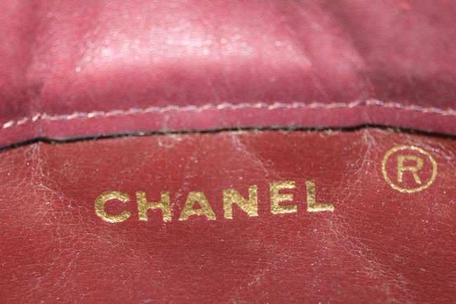 Chanel Dark Red Burgundy Quilted Lambskin CC Pouch Clutch