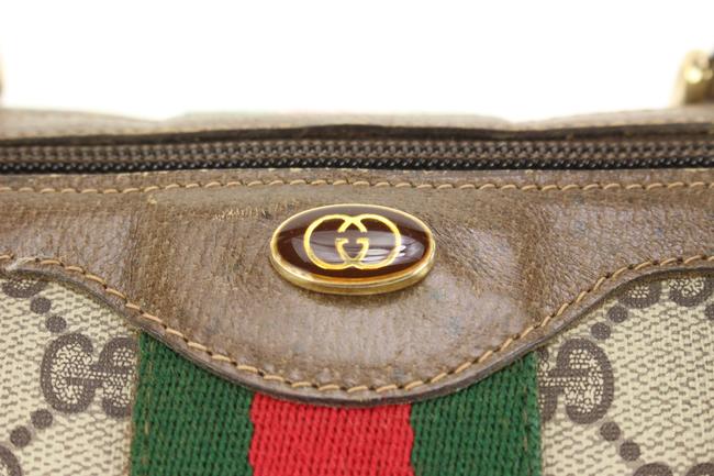 Vintage Gucci Brown Supreme GG Web Boston Bag