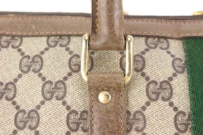 Vintage Gucci Brown Supreme GG Web Boston Bag