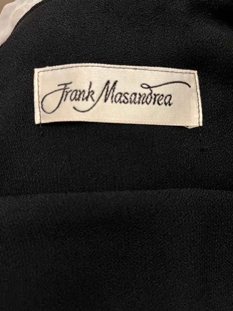 Vintage Frank Masandrea Black Ruffle Neckline Jumpsuit S-M