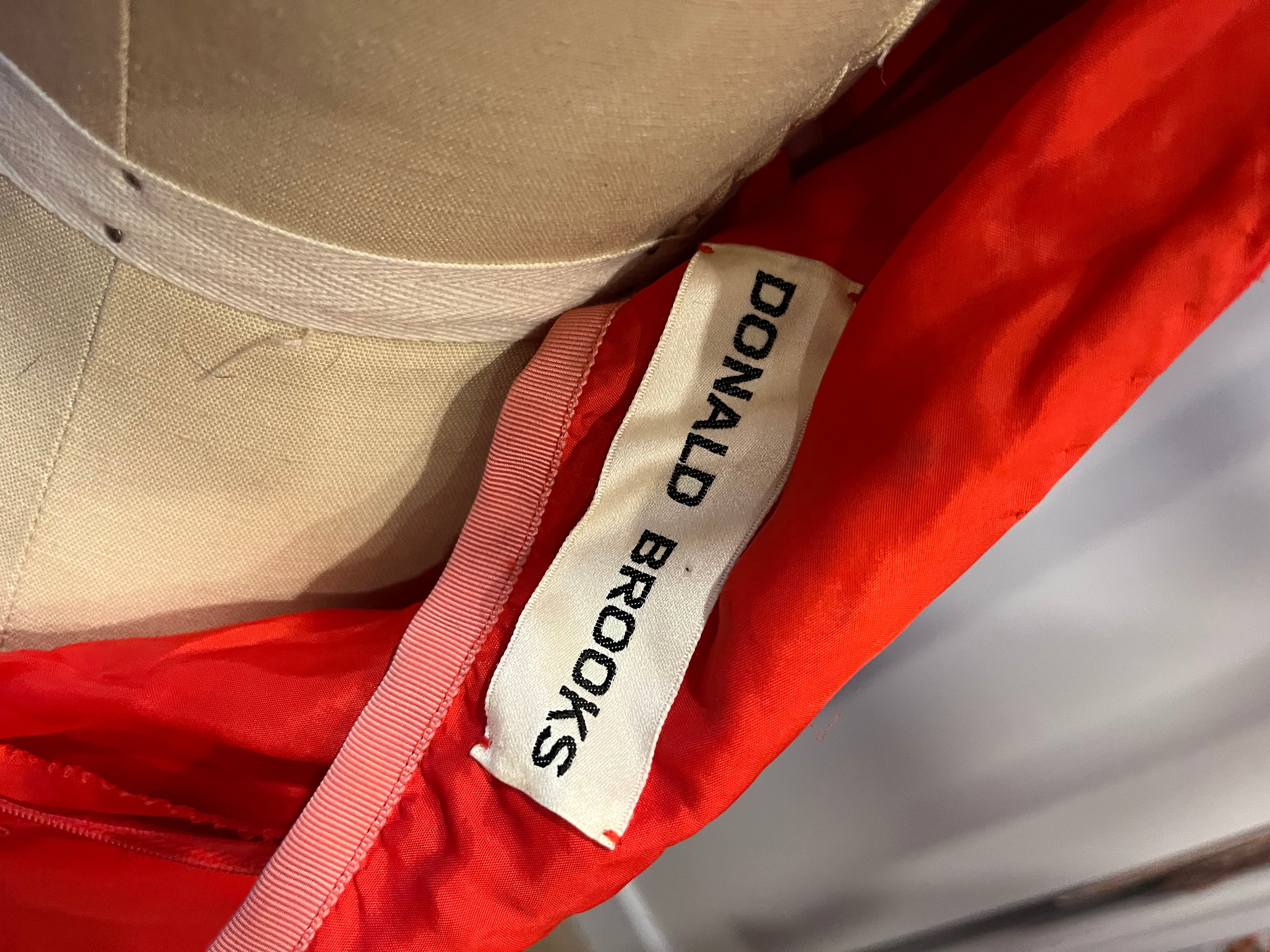 Rare Donald Brooks Red Chiffon Ruffle Maxi Dress - S