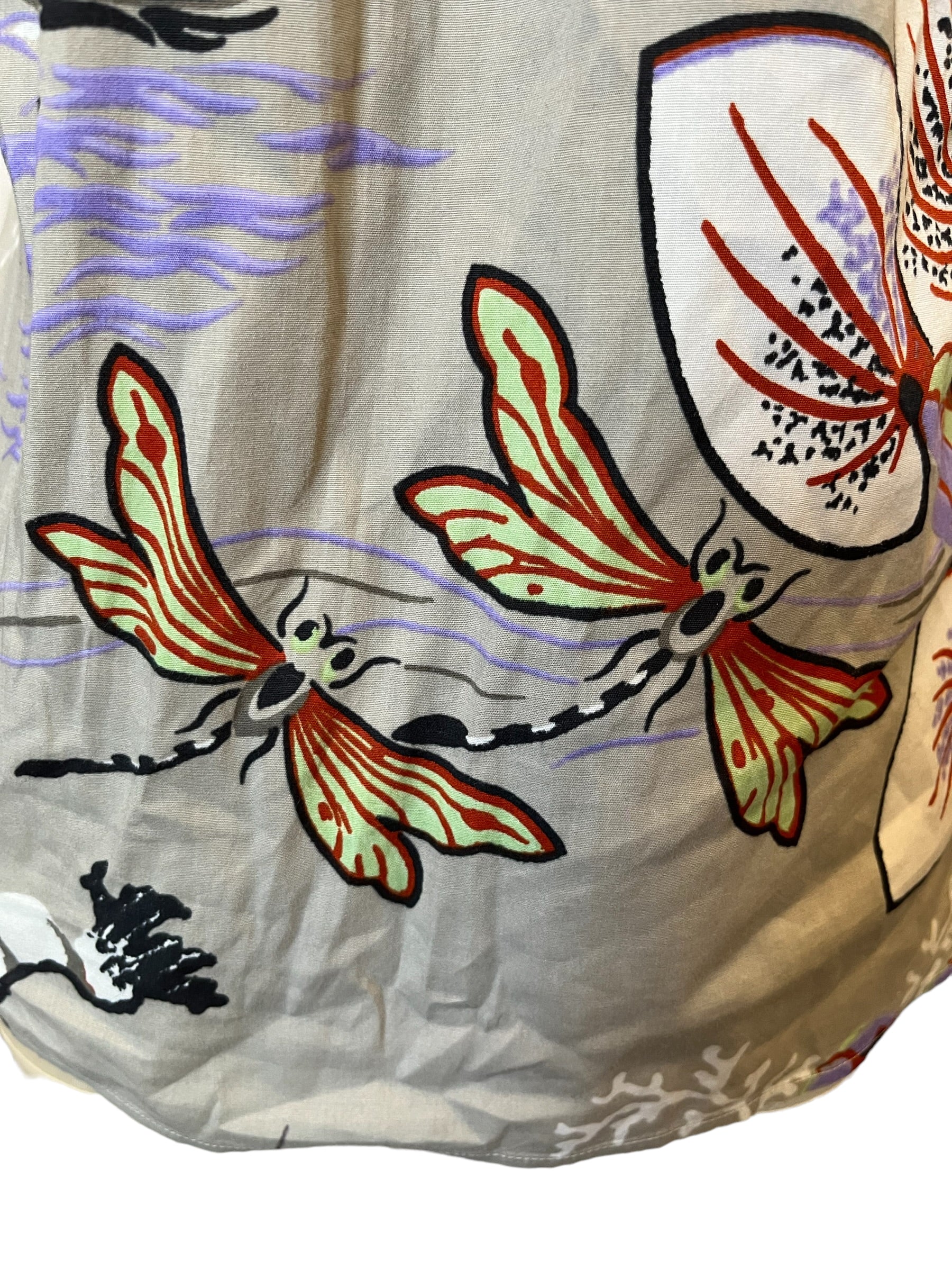 Etro Cotton Print Front Ruffle Blouse Top sz 38 - S