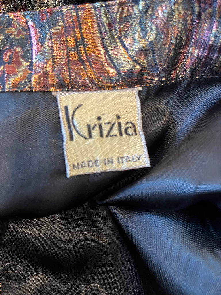 Vintage Krizia Metallic Front Button Maxi Skirt 42 - S