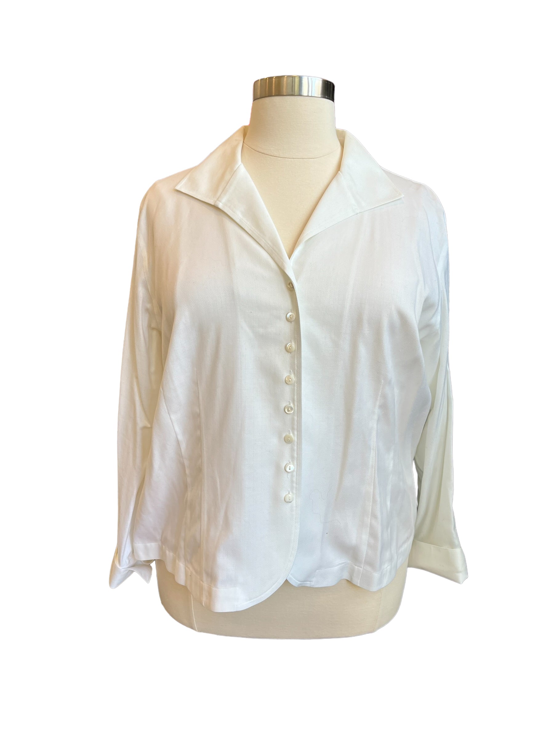 NWT Talbots Woman White Cotton Stretch Blouse Shirt 20W