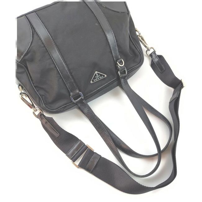 Vintage Prada Black Tessuto 2way Boston Shoulder Bag