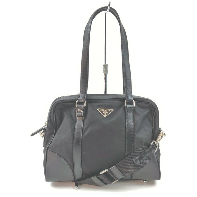 Vintage Prada Black Tessuto 2way Boston Shoulder Bag